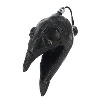 Sifflet aztèque en forme de crâne de dragon corbeau, peint à la main, motif oiseau et crâne d'animal, cadeau d'Halloween d'horreur