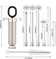 Hochleistungs-Marinade-Injektor mit drei oder vier Nadeln und Reinigungs bürsten