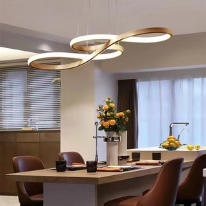 Led Pendant <b>Light</b> Round Shape Remote Control Single Head Chandelier For Living Room <b>Dining</b> Room Bedroom Home Lighting - Product Image 1