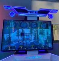 Mesin Game Arcade Tembak-Tembakan Koin 4 Pemain, Peralatan Video Game Simulator Tembak Virtual untuk Taman Hiburan