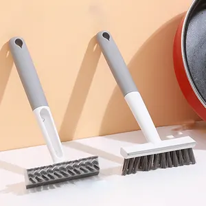 2 In 1Floor Scrub Brush Cleaning Brush With Long Handle For Bathroom Floor Glass Window Car Wiper Squeegee