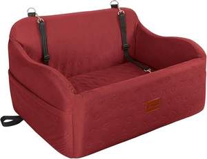 मशीन धोने योग्य पोर्टेबल कुत्ते कार बिस्तर समायोज्य सुरक्षा उपभेदों साइड स्टोरेज जेबों का समर्थन करते हैं - Product Image 1