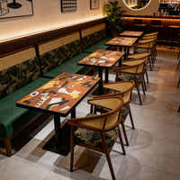 Set Tavolo e Sedie da Bar in Stile Retrò con Materiale in PU Pronto per la Spedizione