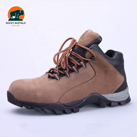 Botas de Trabajo Rocky Buffalo de Alta Calidad Estilo Chileno, Zapatos de Seguridad de Cuero Genuino con Puntera de Acero y Suela de Goma