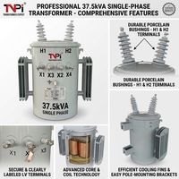 Trafo Pengubah Tegangan Listrik Satu Fasa / Tiga Fasa Tipe Celup Minyak 10 Kva Harga