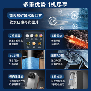 Purificador de Agua de Encimera AUX con Ósmosis Inversa, Dispensador de Agua Caliente Instantáneo, Sistema de Filtro RO Doméstico sin Tanque, Color Gris Plateado - Product Image 6