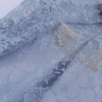 Tissu en maille extensible jacquard Wingtex, 1 mètre MOQ, broderie florale, pour robes de mariée et filles