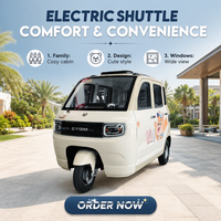 Voiture électrique familiale à trois roues entièrement fermée pour 4 passagers, petite voiture électrique à faible vitesse, idéale pour les trajets quotidiens, le transport des enfants et les déplacements ruraux, batterie 6 kWh