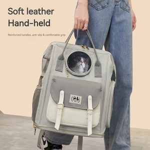 Evcil Hayvan Sırt Çantası Taşıyıcı İpli Kapatma Kare Şekilli Çok Açılır Nefes Alabilen PVC+Oxford Kumaş 1.32KG Hafif Küçük Köpekler - Product Image 3