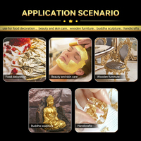 Haute qualité 24K véritable feuille d'or véritable feuilles 8*8Cm 25 pièces/livre transfert feuille d'or pour boisson Art gâteau décoratif