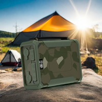 Batterie Externe Étanche LiFePO4 12V/24V 96000mAh pour Camping avec Recharge Solaire et Charge Rapide pour Cigarettes Électroniques, Douche, Café, Réfrigérateur