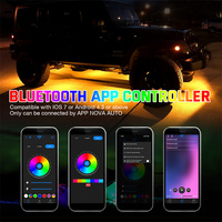 Luz LED de roca de Color RGB controlada por aplicación remota y teléfono 4 6 8 12 Vainas para camión y carretilla elevadora accesorios de luz de coche de advertencia