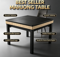 Machine à Mahjong Automatique Élégante à Faible Bruit en Acier Inoxydable, Table de Jeu pour 4 Joueurs, Idéale pour les Fêtes de Jeu en Famille et entre Amis