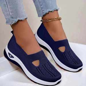 <b>Soft</b> Sole Knitted Breathable Comfort Flat Korean Style Lace-up Adjustable Strap Anti-Slippery Casual Sports <b>Shoes</b> Women Summer - Product Image 2