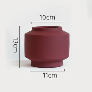 <span class=keywords><strong>Vaso</strong></span> geometrico <span class=keywords><strong>in</strong></span> ceramica smaltata di forma unica rosso mattone <span class=keywords><strong>in</strong></span> colore nordico per la decorazione floreale interna - Product Image 6