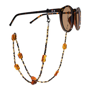 Chaîne de lunettes, cordon pour masque, perles écaille de tortue ambrées, antidérapant, anti-perte, sangle de cou - Product Image 4