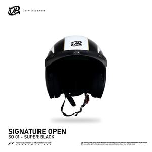 Casco Retro de Media Cara JP Signature Open Motif SO 01 en Blanco Roto, combina diseño clásico y seguridad moderna para motociclismo - Product Image 5