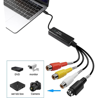 Convertisseur RCA AV S-Video vers USB-C Type C pour VHS VCR DVD vers numérique, carte de capture vidéo Plug & Play
