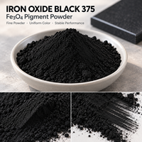 Oxyde de fer noir synthétique industriel 375 en poudre pigmentaire Fe3O4 résistant à la chaleur pour céramique, glaçure, tuiles, briques, usine, en vrac