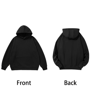 Felpa con cappuccio nera Casual <span class=keywords><strong>taglie</strong></span> forti di alta qualità con Logo personalizzabile stampata su <span class=keywords><strong>felpe</strong></span> in tessuto Fitness - Product Image 2