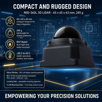 Capteur LiDAR 3D Livox Mid-360L, champ de vision 360°, zone aveugle 0,1 m, portée 45 m, 10 %, 245 g, IMU intégré, IP67 pour AGV, AMR, robot, drone, cartographie
