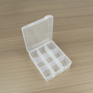 Transparent Plastic Storage <b>Box</b> 9 Compartment Organizer For Jewelry <b>Sewing</b> Tools Desktop Storage Case - Product Image 3