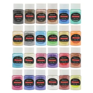Pigmento en polvo de mica, 24 colores, resina epoxi segura no tóxica, pigmento en polvo para hacer jabón