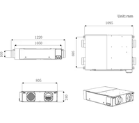 Système ERV AIR G4 avec écran tactile, capteur de qualité de l'air carré, filtre HEPA haute performance, fonctionnement silencieux, utilisation en sous-sol
