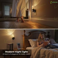 LOHAS LED Acrylique Détecteur de mouvement à intensité variable Veilleuse rotative à 180 ° activée par le mouvement pour la salle de bain Chambre à coucher Alimentation enfichable