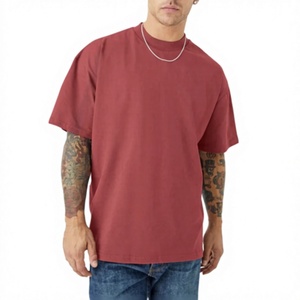 เสื้อยืดผู้ชายผ้าฝ้ายแท้ 100% หนัก 220 GSM สีพื้น ผลิตตามแบบ OEM สำหรับใส่หน้าร้อน ทรงโอเวอร์ไซส์ ไหล่ตก คุณภาพสูง รับผลิตตามสั่ง - Product Image 2