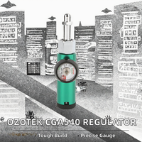 Regulator oksigen medis kuningan, CGA540 0-4LPM 12 tingkat penyesuaian