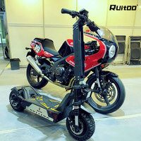 Ruitoo elektrikli Scooter iki motorlu araba büyük pil 72V Max hız hızlı Scooter çift motorlar ile
