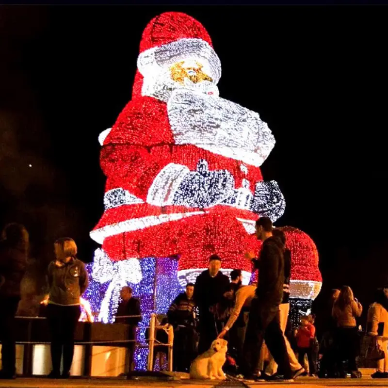 IP65 à prova d'água para uso ao ar livre ilumina grandes decorações de iluminação de rua de Natal com motivo de Papai Noel LED