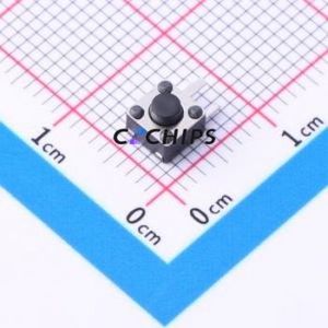 TSC017B03826A Tactile Switch Bent Lead Through Hole,4.5x4.5mm Switch Round Button 2.6N Right Angle Insert 4.5mm - Product Image 1