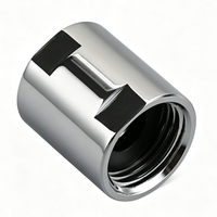 Raccord de tuyau droit 1/2" FF en laiton chromé, adaptateur de connexion de tuyau d'eau à filetage femelle pour système de plomberie de salle de bain