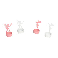 Support de bougie chauffe-plat en fer silhouette de fée et ange pour Pâques, décoration romantique pour la maison