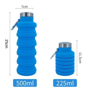 Bouteille d'eau pliable en silicone 500 ml, qualité alimentaire, réutilisable, portable, pour le sport et les voyages en extérieur, OEM - Product Image 6