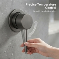 Robinet de douche mural en laiton massif, mitigeur à levier unique, noir mat, contrôle eau chaude et froide, robinet de salle de bain moderne