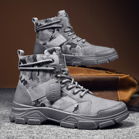 Bottes de combat camouflage à plateforme pour hommes et garçons - Chaussures décontractées et tendance toutes saisons