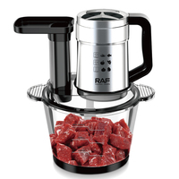 RAF R.7617 Fufu Machine Voedselverwerker 300W 3.0L Glazen Kom 360 Graden Hak- en Snijdsysteem voor Vlees, Fruit, Groenten, Keukenbereiding