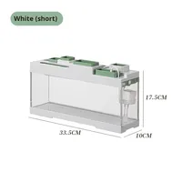 Petit filtre à lumière intégré silencieux de 2,1 gallons, bande étroite et longue, rectangulaire, plat, pour bureau, aquarium