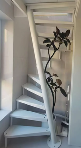 Escalera curvada personalizada Escalera moderna Indor Escalera de Caracol de lujo Fácil de instalar <span class=keywords><strong>Escaleras</strong></span> de seguridad para escape de incendios para habitación pequeña - Product Image 2