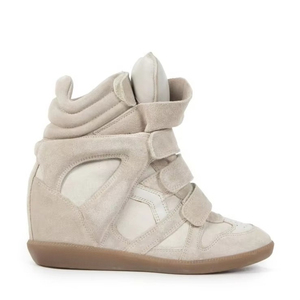 Scarpe da Ginnastica di Lusso in Pelle per Donne, <span class=keywords><strong>Sneakers</strong></span> <span class=keywords><strong>con</strong></span> Chiusura a <span class=keywords><strong>Velcro</strong></span>, Design Streetwear, Sneaker Alte - Product Image 1