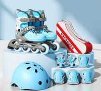 Vente en gros Patins à coque rigide en cuir PU Patins à tête de frein réglable en caoutchouc Double patins à roulettes de haute qualité