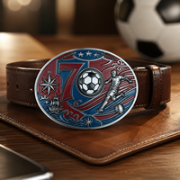 Hebilla de cinturón de aleación de zinc con temática de fútbol, soporte para cerveza, venta al por mayor, regalo para aficionados al fútbol, recuerdo de fiesta, múltiples diseños