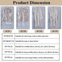 Couvre-vêtements en plastique transparent Nettoyage à sec Sacs de vêtement anti-poussière suspendus pour magasins de vêtements