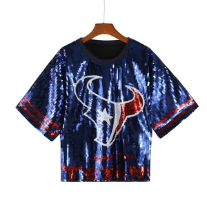 เสื้อยืดแขนสั้นปักเลื่อมทีมฟุตบอลฮิวสตันเท็กซัส 26 สี สำหรับวันแข่งขัน เสื้อเจอร์ซีย์ปักเลื่อมเท็กซัสสำหรับผู้หญิง - Product Image 4