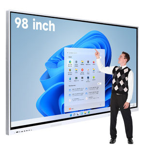Tablero inteligente <span class=keywords><strong>interactivo</strong></span> todo en uno de 98 100 pulgadas Cámara 4K UHD AI Pantalla inalámbrica Mirroring Interact Whiteboard Smart Boards - Product Image 1