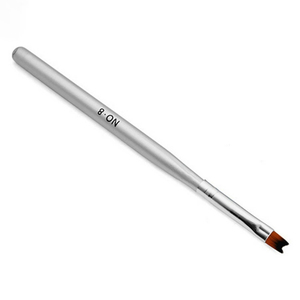 Pinceau à gel pour nail art français demi-lune classique, manche métallique, virole sertie, en nylon, pour peinture au gel UV - Product Image 1