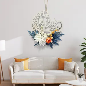 2024 weißer Hortensien-Kranz: Festrequisiten zum Anziehen, hängende Ornamente an der Haustür, handwerkliche Wanddekoration